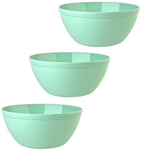 Engelland 3er Set Schalen Müslischalen Dessertschalen Salatschale Suppenschale Reisschale Bowl in Farbe mint aus Kunststoff BPA-frei groß 900 ml