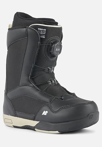 K2 Barn snowboardbåt You+H svart – 5b med Youth BOA Fit-system, artikulerande muff-topp, komfort skum EVA foder, låg pro-yttersula