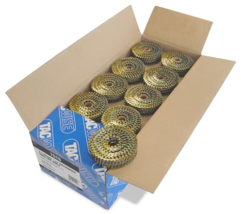Tacwise 1518 Clous Galvanisés en Rouleaux à Tête Plate de Type 2,1/35 mm, Pointe Emoussée, Tige Annelée, Incliné à 16°, Reliés en Fil, Lot de 14.400