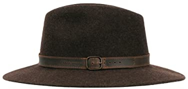 Blaser Cappello da caccia marrone lana impermeabile da traveller 100% lana vergine – cappello per cacciatore con cinturino in pelle, marrone, 58