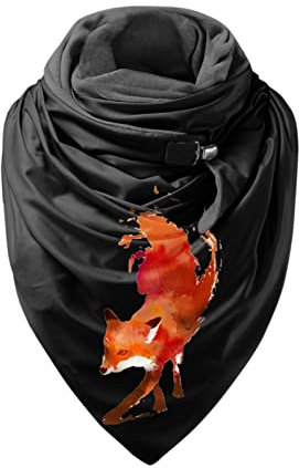 EXENXA Kariertes Schal-Set Damen Schal Halloween Winter Druck Knopf Wrap Lässige Warme Schals Schals Mann Schals Schal (Schal) (Farbe: Orange-2, Größe: Einheitsgröße) (E 1)