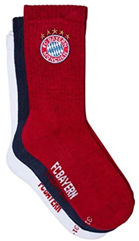 FC Bayern München Kinder Crew Socken 3er-Set grün Sportsocken Kindersocken (as3, numeric, numeric_31, numeric_34, regular) (as3, numeric, numeric_19, numeric_22, regular)