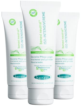 benevi ISO-Intensivcreme 75 ml mit Magnesium und Urea für trockene juckende schuppende Haut - auch als Basispflege bei Altershaut und zu Neurodermitis oder Schuppenflechte neigender Haut