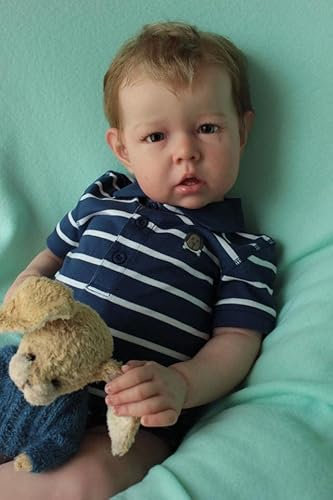 Zero pam Reborn Puppe Junge Lebensecht 20 Zoll Neugeborene Baby Puppen Mit Haare Zähne Realistisch Silikon Reborn Baby Jungen Sieht Echt Aus Weicher Körper