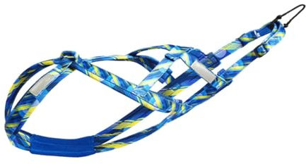 Folpus Hunde-Mushing-Geschirr, Hunde-Zuggeschirr, Bikejöring, professionelles Geschwindigkeitstraining, Hundeschlittengeschirr, Laufgeschirr, Blau XL
