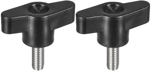 sourcing map Klemmschraubenknauf, M6 x 15 mm, 304 Edelstahl, T-förmige Rändelschrauben, Griff für schnelles Entfernen des Handspannknaufs, 2 Stück