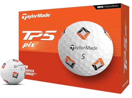 TaylorMade Golf 2024 TP5 PIX - Pelotas de Golf (12 Unidades)