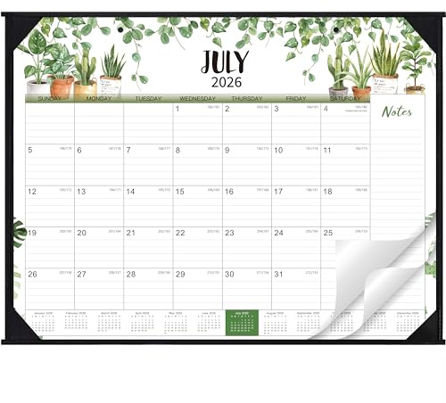 Desk Calendar 2026-2027 - Large Desk Calendar 2026-2027 22x17, Jul. 2026 - Dec. 2027, 26-27 Large Calendar, 18 Months, Corner Protectors - Plants