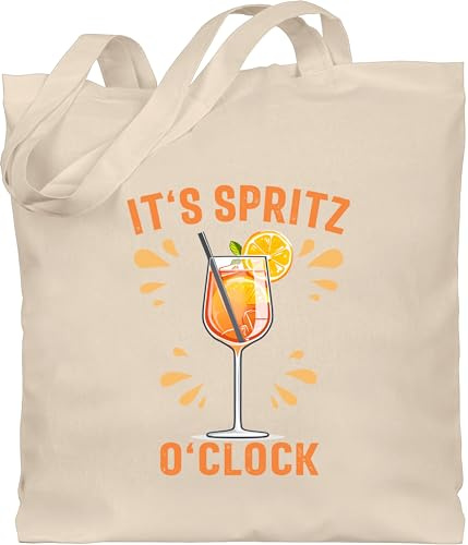 Shirtracer - Baumwolltasche - Karneval & - Taschen - Its Spritz o Clock I Lustiges Geschenk Aperol Spritz Kostüm Fasching Aperol Geschenkidee