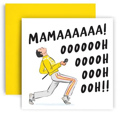 Huxters Muttertagskarte für Mama, Geburtstagskarte für sie, Mama Queen, Freddie Mercury, lustige Mutterkarte, 14,8 cm