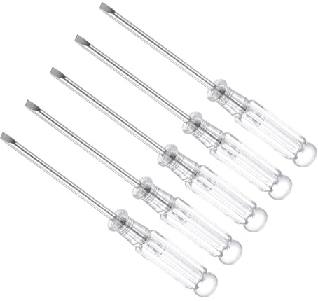 CoCud Mini Tournevis Plat, Taille 3,0 mm, Longueur 92 mm, Tournevis à Tête Plate en Acier au Carbone avec Poignée Antidérapante - (pour Lunettes, Montre), 5 Pièces