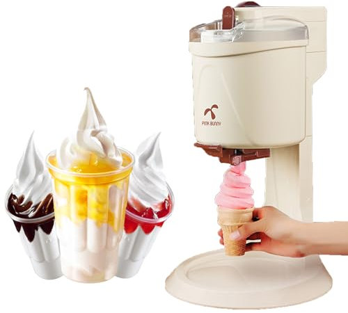 ZIXIAOS Macchina per Gelato Soft Semiautomatica 1000ml Macchina per Fare Il Gelato Domestico Dessert alla Frutta Cono di Yogurt Macchina per Gelato, Dessert Domestico Grande capacità
