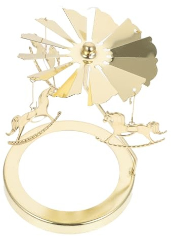 AOKWAWALIY Photophore en Forme de carrousel d'aromathérapie - Support Rotatif pour Bougies Chauffe-Plat - Décoration en Fer - Cheval de Troie