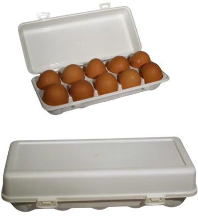 Eierbehälter für 10 Eier, Aufbewahrungsbox, aus BPA- freiem Kunststoff, für Kühlschrank und Transport, transparent, stapelbar, pflegeleicht, Verschluss mit Deckel, Eierbox, Eierablage, Eierhalter