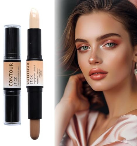 Makeup Highlighter & Conture Matita con due estremità, 2 in 1, penna evidenziante con doppia testa, doppia testa correttore Mernder Contouring Stick con due estremità, correttore per contour stick