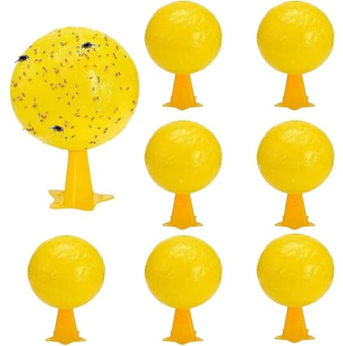 Gelbe Klebrige Insektenbälle, Anti-Fliegen-Ball, Anti-Mücken-Ball, Natürliche und Umweltfreundliche Falle, Anti-Fliegen-Klebeball for Küche, Esszimmer, Innenbereich(8pcs)
