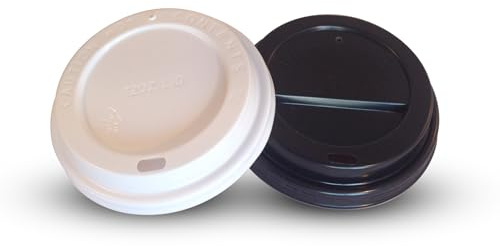 HOT BARGAINS Disposable Coffee Cup Reusable Lids, 500 Count Black or White Reusable Reusable Lids for 8oz/10oz Paper Cups, Push-On Design