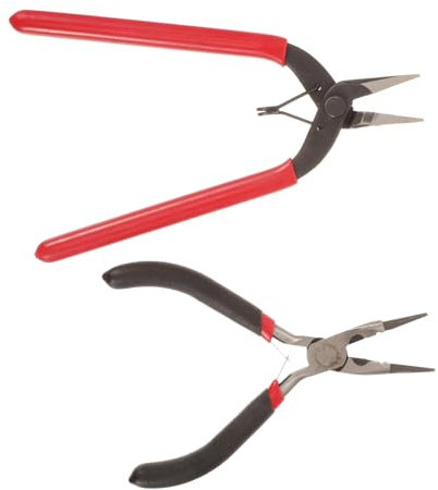 OKUMEYR 2stücke Schmuckzangen Rundzange Und Flachzange Karbonstahl Schmuckzange Für Diy-schmuckherstellung Drahtschneider Und Spitzzange Für Präzises Arbeiten
