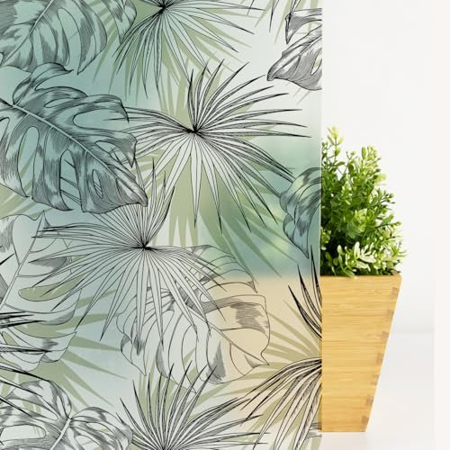 Milchglasfolie Grau Schwarz Grün Fensterfolie Selbstklebend Milchglasfolie Fenster Bad Fenster Sichtschutzfolie Fensterfolie Blickdicht Folie für Fenster Folie Fenster Sichtschutz 40x120cm/4 Pcs