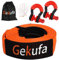 Cuerda del Remolque 6M X 7.6 cm, 15 toneladas Kit de automóvil de Cuerda de Remolque con 2 Ganchos Reforzados y Rayas Reflectantes, Cuerdas de Remolque para la recuperación Fuera de la Carretera