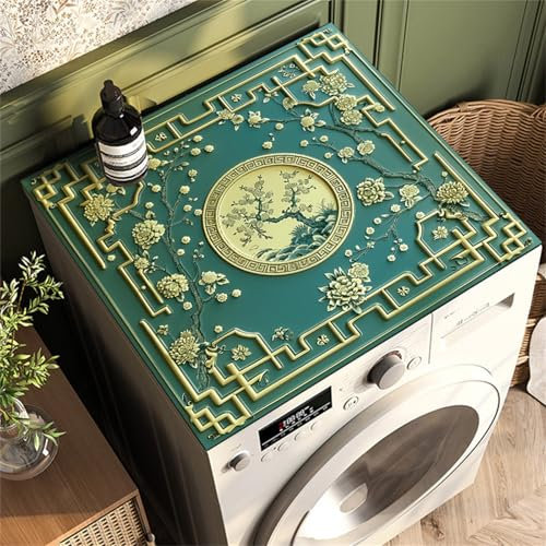 Highdi Universel Housse de Protection pour Machine à Laver Top,Coussin de Machine à Laver Antidérapant Housse de Machine à Laver pour Machine à Laver Ou Sèche-Linge (Vert,30x40cm)