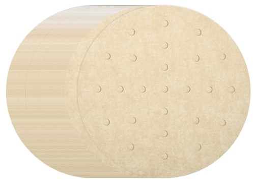 sourcing map 400pcs Air Fryer Liners 7 Inch Round Bamboo Steamer Liners with Holes Non-Stick Perforated Parchment Paper Sheets Disposable Steamer Paper for Air Fryers Steaming Basket, Brown