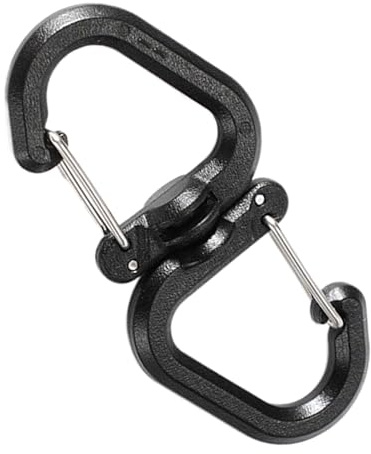 Double Clip Carabiner Portable 360 Degree Swivel Double Hook Clips | Outdoor Hook Clip for Camping Accessories, Backpacks, Dog Walking, Portable Keychain, Double Camping Backpack, Dog Walking
