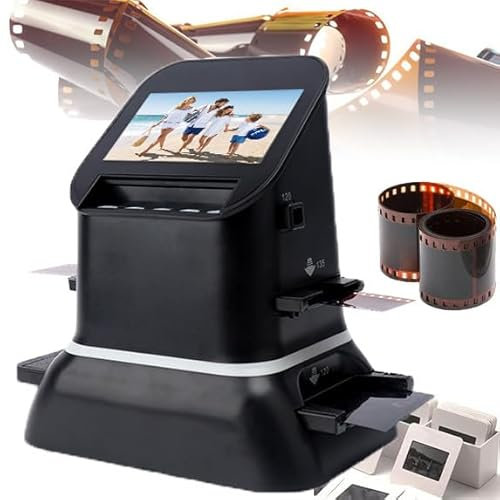 DLAZUM Scanner per Diapositive USB/SD + Schermo LCD da 4,3'', Scanner per pellicole ad Alta risoluzione - 22 Milioni di Pixel ad Alta Definizione, converte Negativi/Diapositive da 120/135