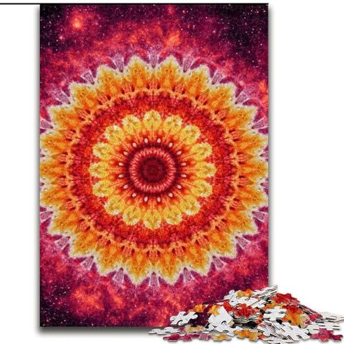 Puzzle mit 1000 Teilen für Teenager, Mandala-Muster, anspruchsvolles Spielspielzeug, Wanddekoration, einzigartige Geburtstags (Größe 26x38cm)