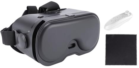 OPPWONG VR Headset, 120° FOV, Verstellbar, Anti Blaulicht, 3D VR Brille mit Verstellbaren Kopfbändern, Bluetooth Controller, Kompatibel, 5–7 Zoll Bildschirm für Telefon, Mobile (White)