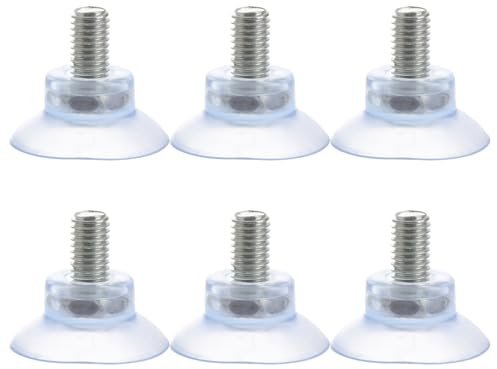 Veemoon Lot de 6 Ventouses Transparentes en PVC 8 X 13 CM avec Vis pour Meubles en Verre Ventouse Anti-Collision Polyvalente pour Fixation sur Tables Bureaux et Décoration Intérieure