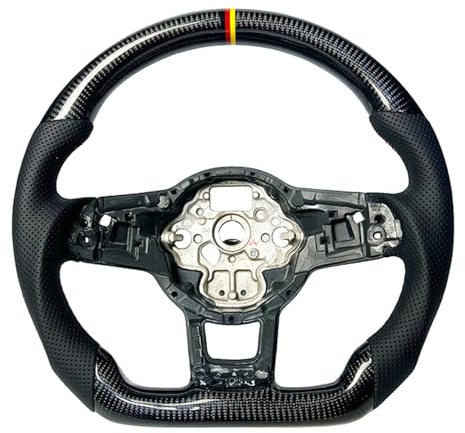 Autolenkräder kompatibel mit Golf, Polo, GTI, GTD, MK7, verbesserte Sportlenkrad-Baugruppe aus Kohlefaser mit Schaltwippen (Größe 2)