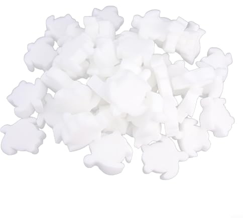 Besttoolifes Lot de 50 éponges flottantes absorbantes d'huile de tortue pour piscine, spa, baignoire et baignoire de massage, éponge de nettoyage blanche