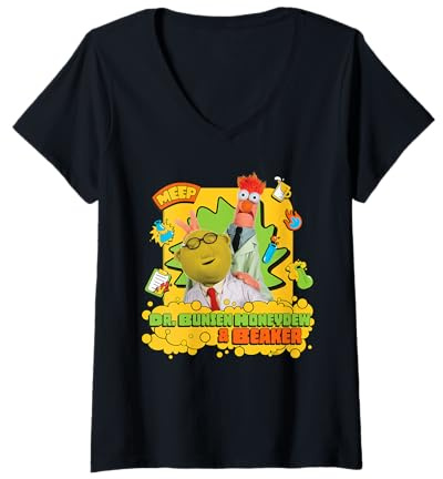 Women's Disney The Muppets Bunsen & Beaker Muppet Labs Photo V-Neck T-Shirt