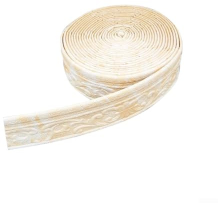 3D Foam Molding Trim 10m Long Self-Adhesive Wall Border for Crown Molding & Baseboard Repair White(Yellow)