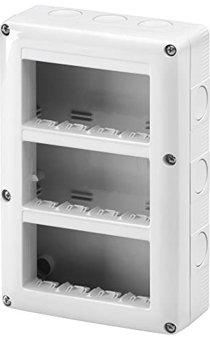 GEWISS - GW27024 Contenitore per Apparecchi System, Verticale Protetto, 12 Posti, Modulo 4X3, Grigio Ral 7035, IP40