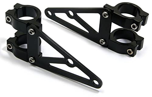 Alchemy Parts Hochwertig Paar 52/53mm Durchmesser CNC Bearbeitet Schwarz Scheinwerfer-Halter/Gabel Klemmen für Motorrad