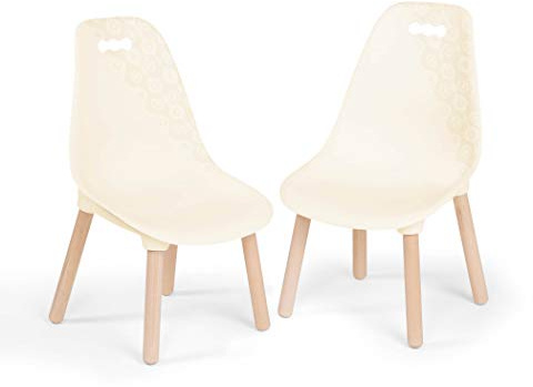 B. toys - Kid Century Modern - Ensemble de chaises - Ivoire - Chaises pour Enfants - Pieds en Bois - Meubles pour Enfants - 3 Ans et +