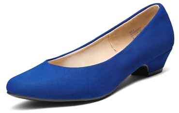 DREAM PAIRS Women's Low Chunky Heel Pump Dress Shoes | Stylish look, Comfortable fit, Cushioned insole, 1.5 heel, Kitten heel, Versatile style, Wedding-ready