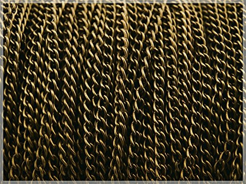 Vintage parts, catena a maglia barbazzale da 10 m, 3 x 4 mmn, in bronzo vintage, gioielli fai da te