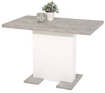 Hela Tische, Säulenesstisch Esstisch Britt, Holzwekstoff melaminbeschichtet, Dekor Betonoptik, ausziehbar, 110-150x69x76 cm