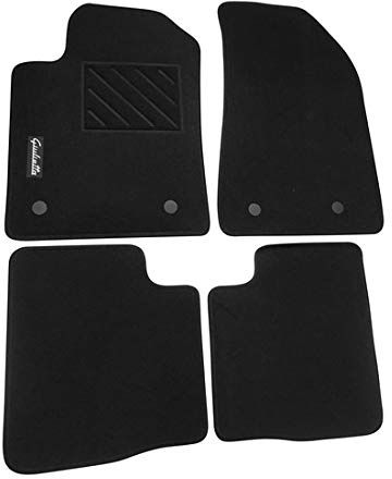 Alfa Romeo Fußmatten aus Teppichstoff, Original Logo Giulietta, Schwarz, 71 cm x 51 cm x 2 cm