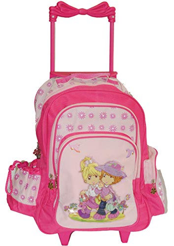 alles-meine.de GmbH Trolley/Kindertrolley - Mädchen - für Kinder - rosa pink Blumen Blume Stoff Trolly- Reiseset Kindertrolly