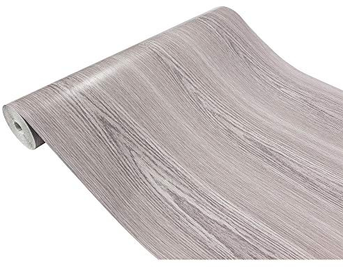 Klebefolie Möbel 45x490 cm | Möbelfolie selbstklebend in Holzoptik | Folie für Möbel zur schnellen Renovierung von Türen, Schränken und Regalen | Möbelfolie dekorativ und pflegeleicht | Graue Eiche