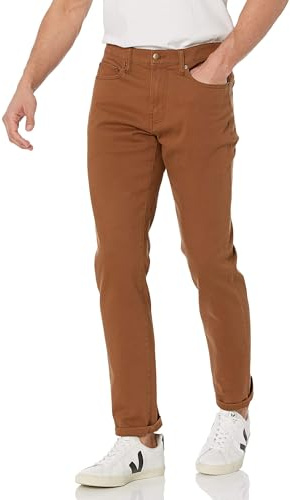 Amazon Essentials Men's Slim-Fit Jeans - Discontinued Colors, Dark Khaki Brown, 35W x 34L