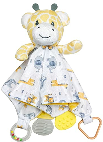 MODERN BABY Security Blanket Loveys for Babies Giraffe Stuffed Taggy Blanket Teether Toy Super Soft