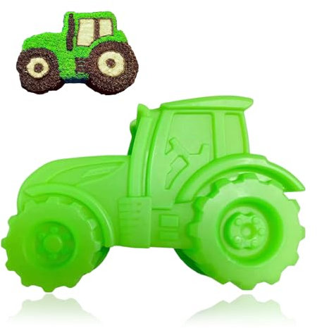 Half Forest Silikon Traktor Backform 3D für Kindergeburtstag - Kuchen, Schokolade, Dessertpudding (Grün)