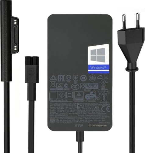 65W Chargeur Surface Pro | pour Microsoft Surface Pro 3-12, Surface Laptop 1-7, Surface Go/ LaptopGo 1-4, Surface Book 1-3
