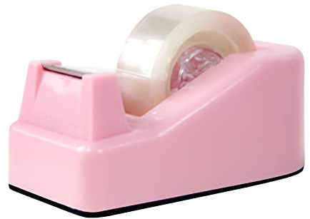 Yiautao 1Pcs Desktop Tape Dispenser with Weighted Nonskid Base, Pink