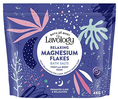 Sales de Baño de Escamas de Magnesio de Lavology - 4kg - Ingredientes 100% Naturales - Sales de Baño Calmantes y Relajantes